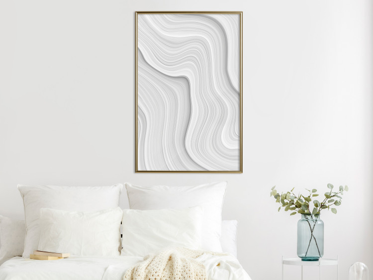 Wall Poster Snowdrift - gray path with line texture in artistic motif 124480 additionalImage 7