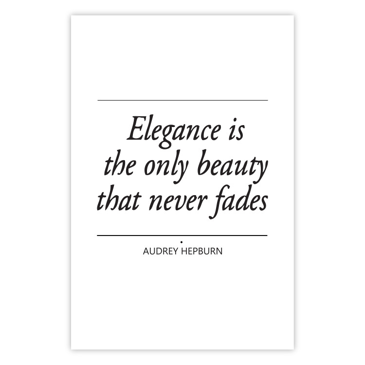 Poster Hepburn Quote - English quote on a contrasting white background 126680