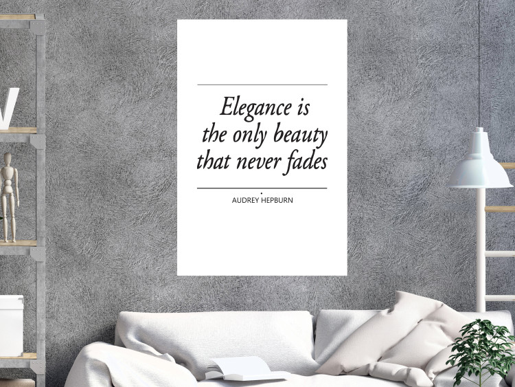 Poster Hepburn Quote - English quote on a contrasting white background 126680 additionalImage 2