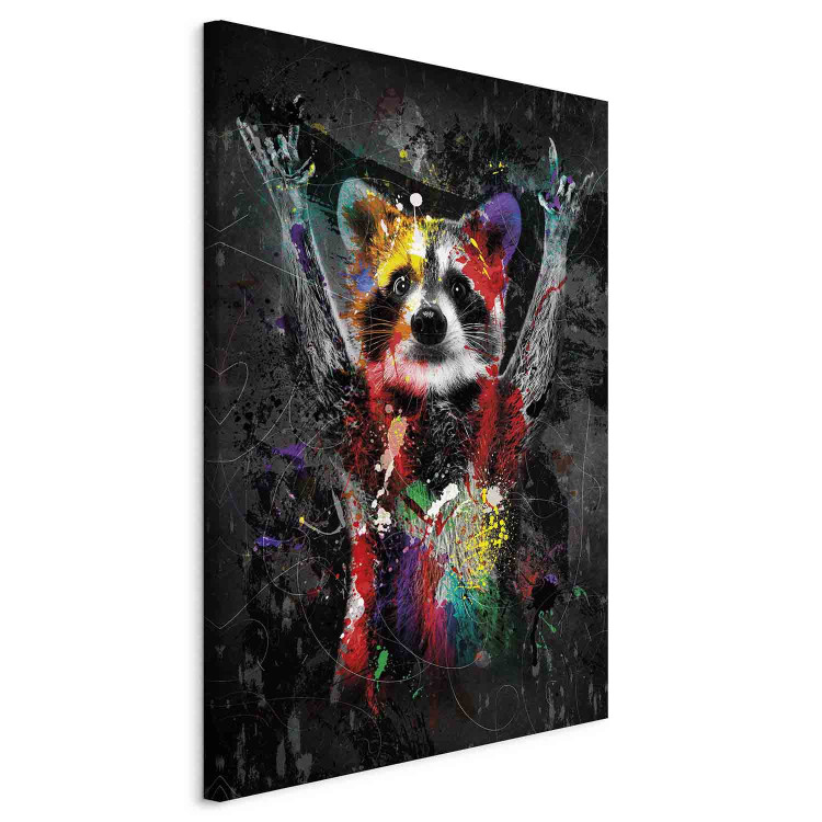 Canvas Print Colourful Animals: Racoon (1 Part) Vertical 126980 additionalImage 2
