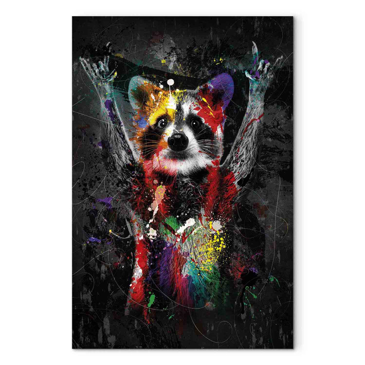 Canvas Print Colourful Animals: Racoon (1 Part) Vertical 126980 additionalImage 7