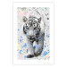 Poster White Tiger - tropical animal on background of colorful watercolor dots 127880 additionalThumb 17