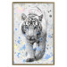 Poster White Tiger - tropical animal on background of colorful watercolor dots 127880 additionalThumb 15