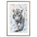 Poster White Tiger - tropical animal on background of colorful watercolor dots 127880 additionalThumb 13