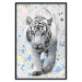 Poster White Tiger - tropical animal on background of colorful watercolor dots 127880 additionalThumb 14