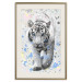 Poster White Tiger - tropical animal on background of colorful watercolor dots 127880 additionalThumb 20