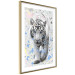Poster White Tiger - tropical animal on background of colorful watercolor dots 127880 additionalThumb 7