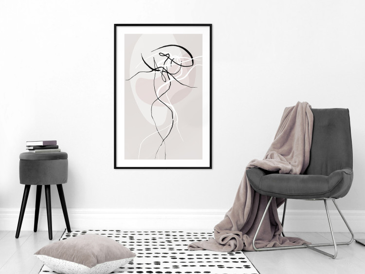 Wall Poster Beige Energy - abstract line art of human silhouette on light background 128080 additionalImage 23