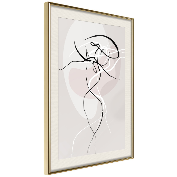 Wall Poster Beige Energy - abstract line art of human silhouette on light background 128080 additionalImage 3