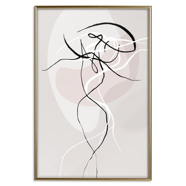 Wall Poster Beige Energy - abstract line art of human silhouette on light background 128080 additionalImage 21