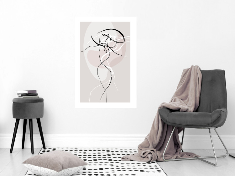 Wall Poster Beige Energy - abstract line art of human silhouette on light background 128080 additionalImage 5