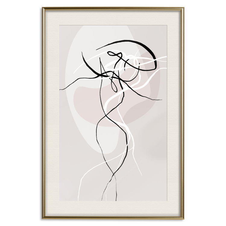Wall Poster Beige Energy - abstract line art of human silhouette on light background 128080 additionalImage 20