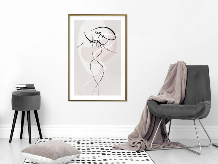 Wall Poster Beige Energy - abstract line art of human silhouette on light background 128080 additionalImage 13