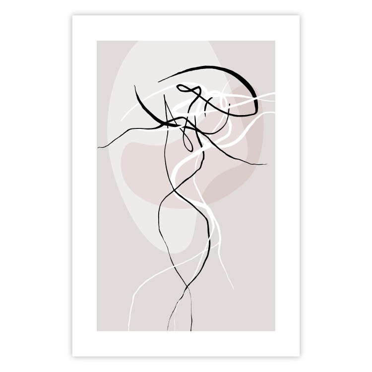 Wall Poster Beige Energy - abstract line art of human silhouette on light background 128080 additionalImage 25