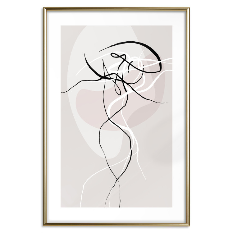 Wall Poster Beige Energy - abstract line art of human silhouette on light background 128080 additionalImage 14