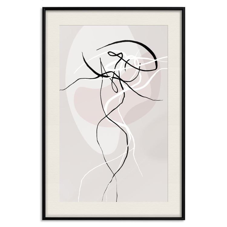 Wall Poster Beige Energy - abstract line art of human silhouette on light background 128080 additionalImage 19