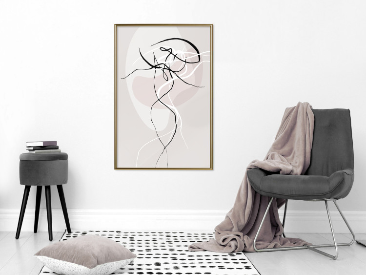 Wall Poster Beige Energy - abstract line art of human silhouette on light background 128080 additionalImage 5