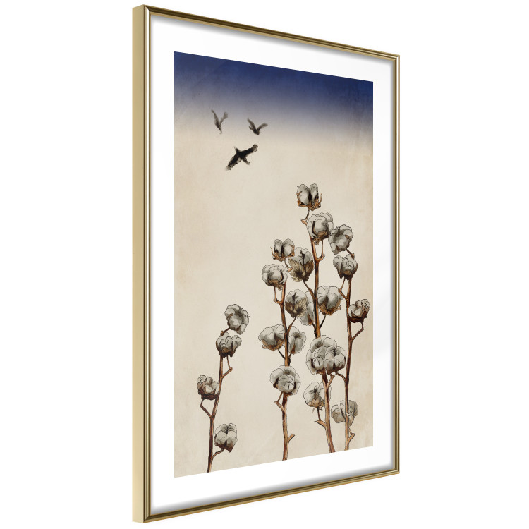 Poster Cotton Branches - beautiful composition with plants and birds against a sky background 129380 additionalImage 8