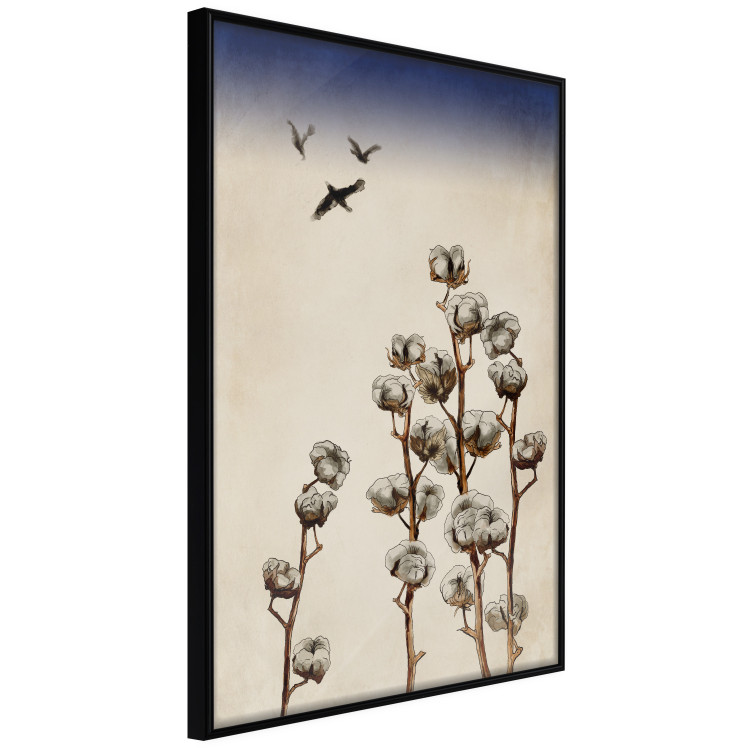 Poster Cotton Branches - beautiful composition with plants and birds against a sky background 129380 additionalImage 13
