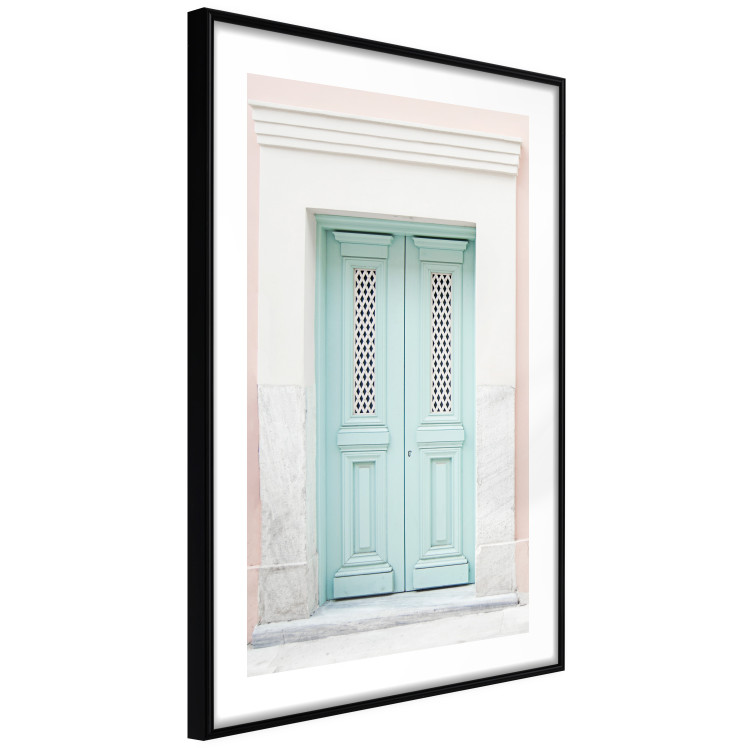 Wall Poster Minty Invitation - turquoise door against pastel architecture background 129480 additionalImage 8