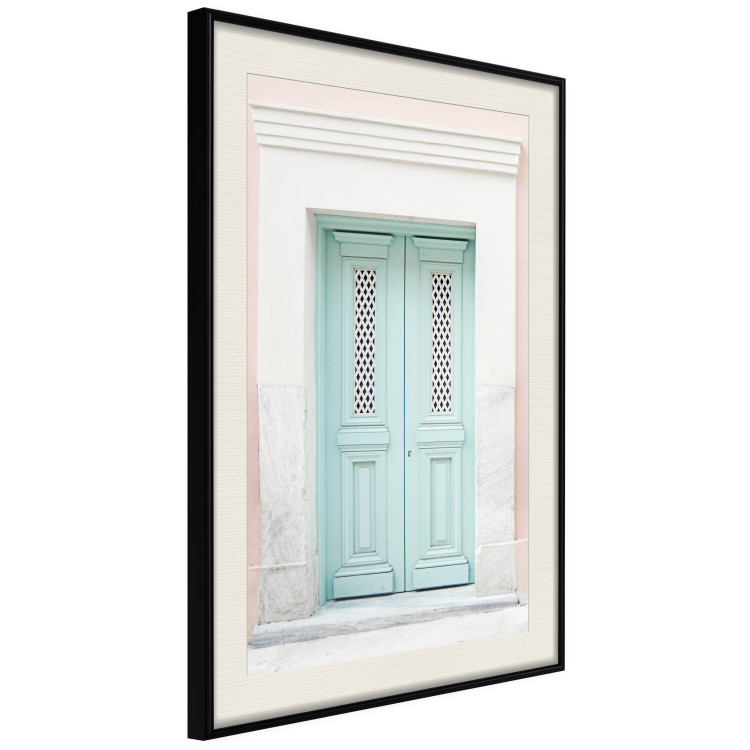 Wall Poster Minty Invitation - turquoise door against pastel architecture background 129480 additionalImage 2