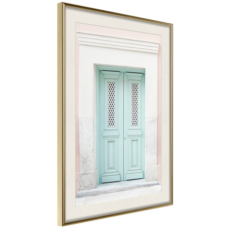 Wall Poster Minty Invitation - turquoise door against pastel architecture background 129480 additionalImage 3
