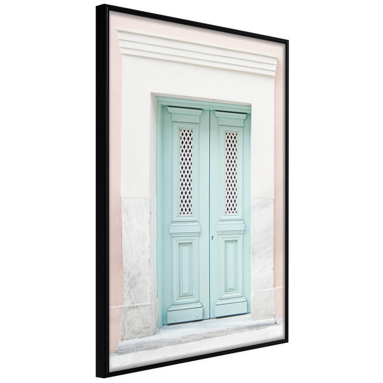Wall Poster Minty Invitation - turquoise door against pastel architecture background 129480 additionalImage 13