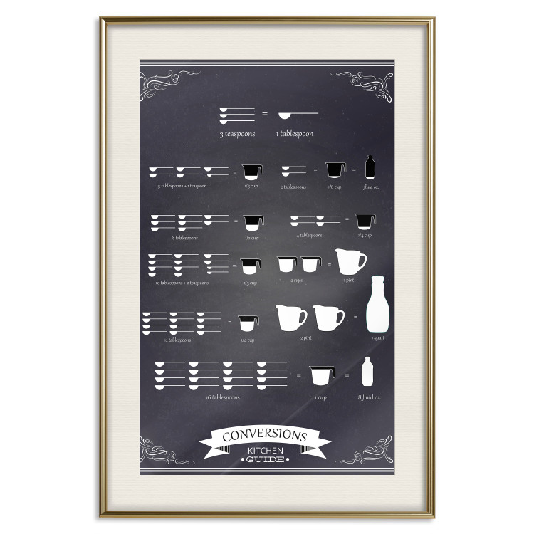 Wall Poster Kitchen Helper - black and white instructions with English text 129580 additionalImage 20