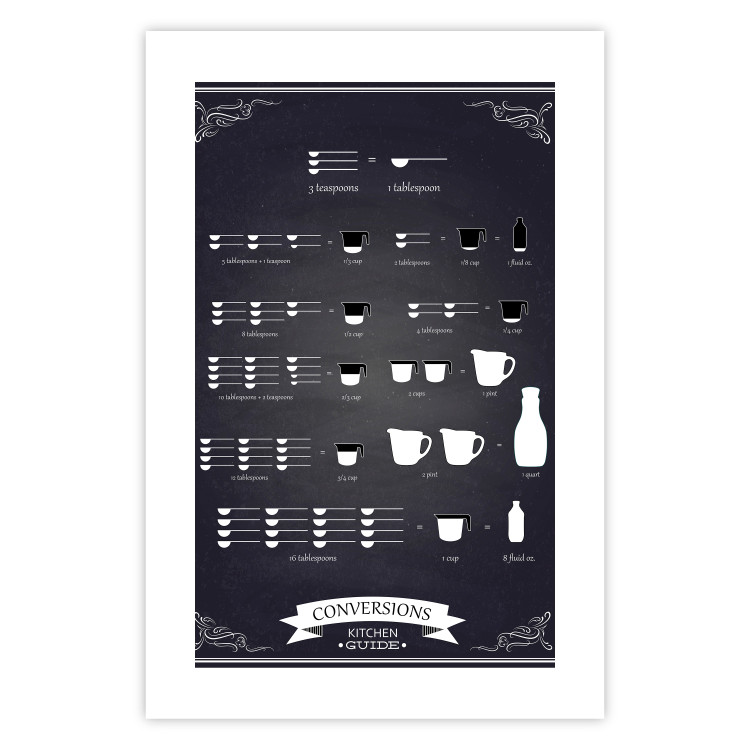 Wall Poster Kitchen Helper - black and white instructions with English text 129580 additionalImage 25