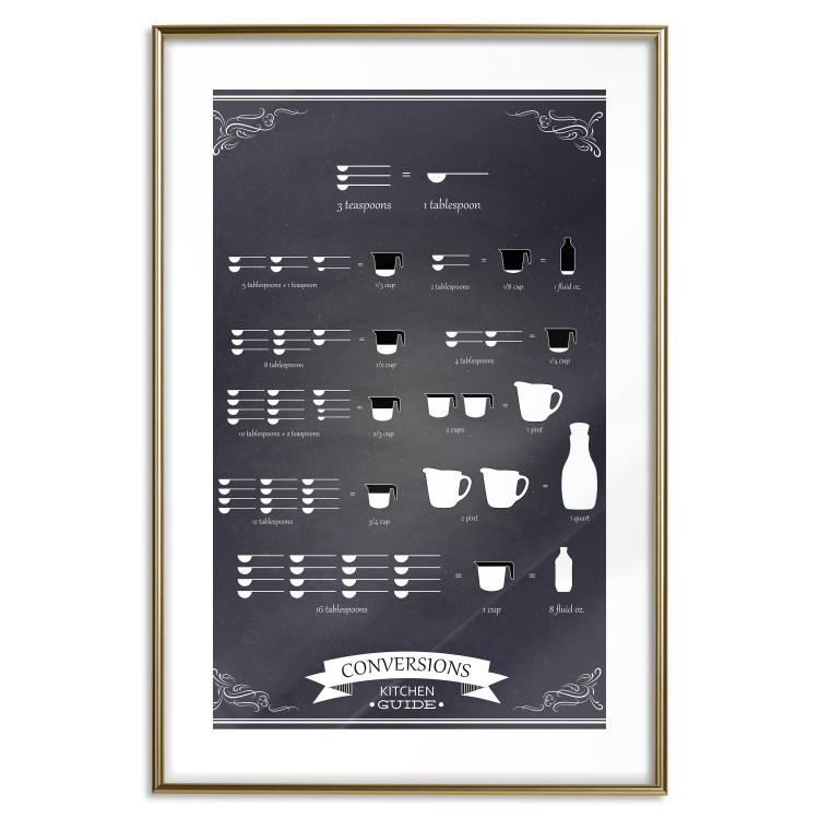 Wall Poster Kitchen Helper - black and white instructions with English text 129580 additionalImage 14