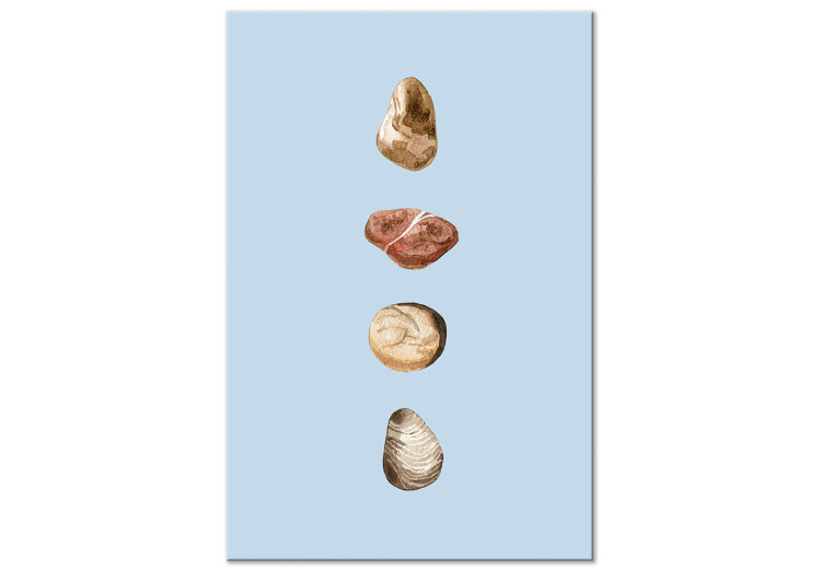 Canvas Print Treasures of Wanderlust (1-piece) Vertical - mountain and sea stones 129880