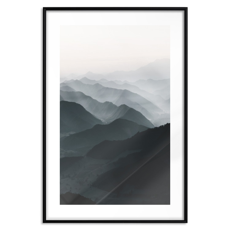 Wall Poster Parallel Ridges - dark mountain landscape against a bright light background 130380 additionalImage 17