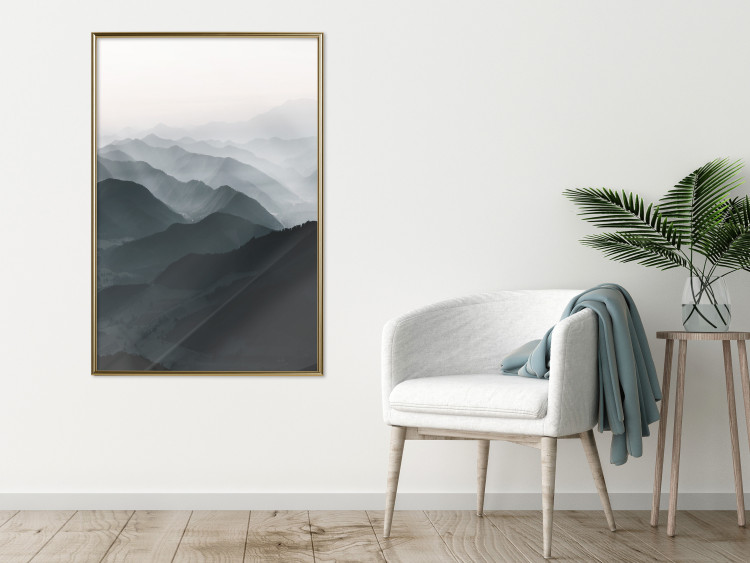 Wall Poster Parallel Ridges - dark mountain landscape against a bright light background 130380 additionalImage 9