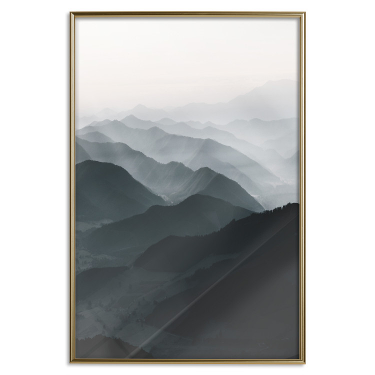 Wall Poster Parallel Ridges - dark mountain landscape against a bright light background 130380 additionalImage 21