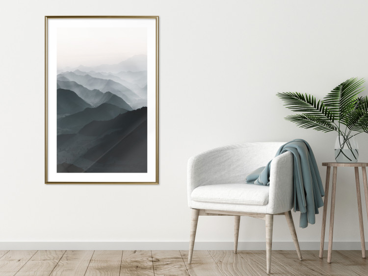 Wall Poster Parallel Ridges - dark mountain landscape against a bright light background 130380 additionalImage 15