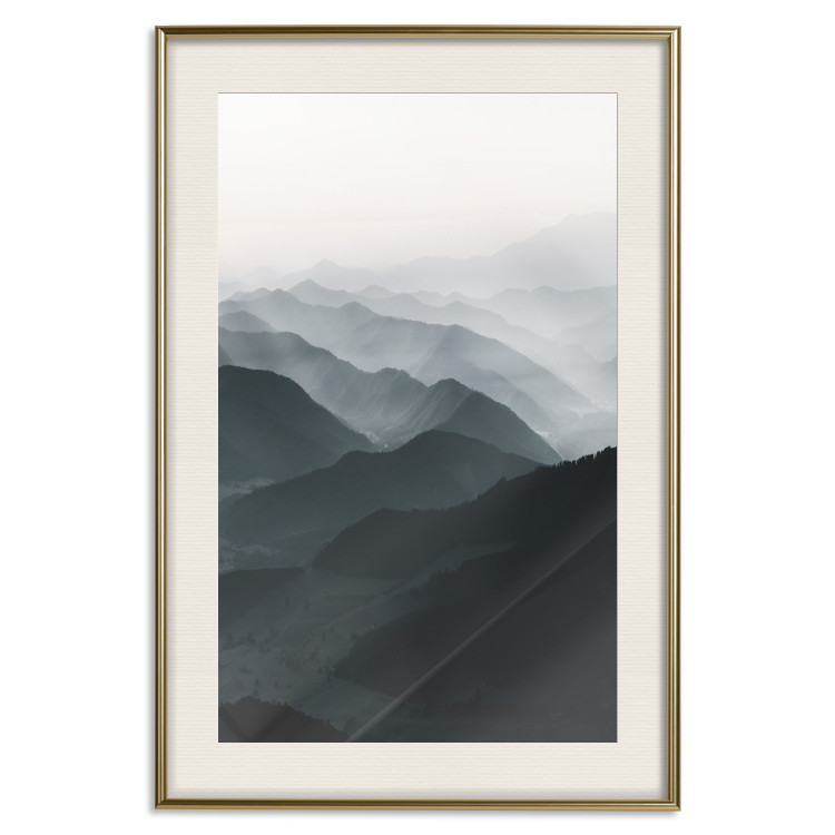 Wall Poster Parallel Ridges - dark mountain landscape against a bright light background 130380 additionalImage 20