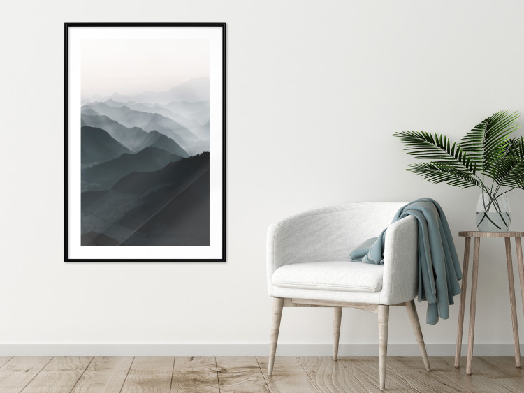 Wall Poster Parallel Ridges - dark mountain landscape against a bright light background 130380 additionalImage 23