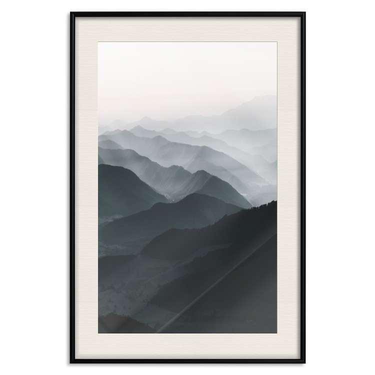 Wall Poster Parallel Ridges - dark mountain landscape against a bright light background 130380 additionalImage 19