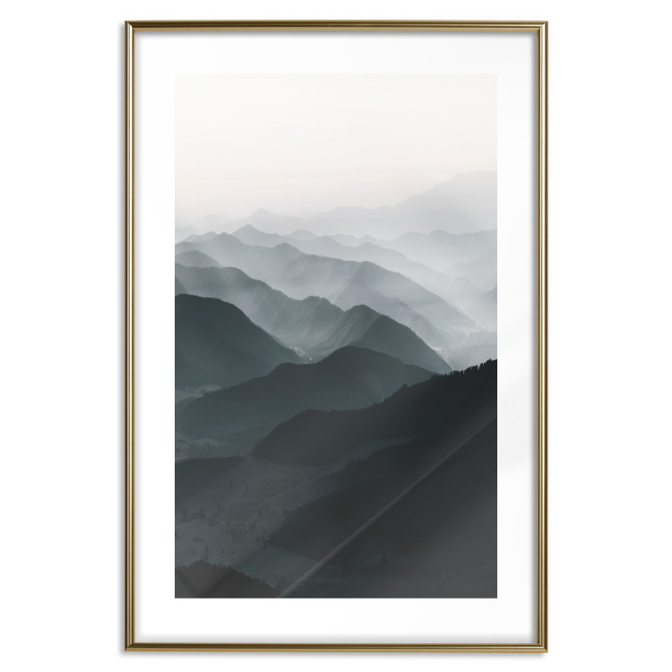 Wall Poster Parallel Ridges - dark mountain landscape against a bright light background 130380 additionalImage 16