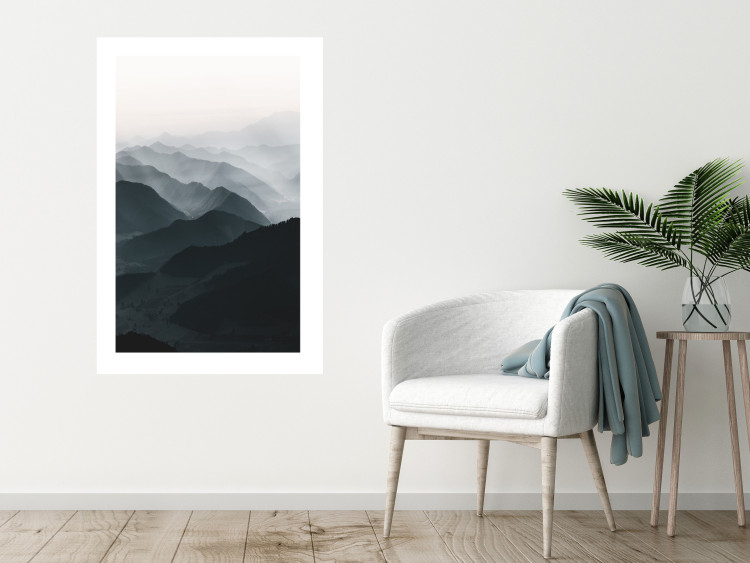 Wall Poster Parallel Ridges - dark mountain landscape against a bright light background 130380 additionalImage 11