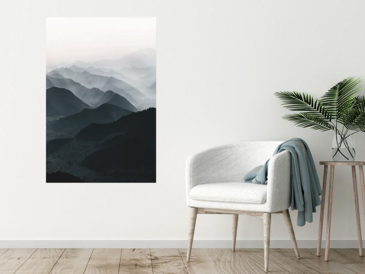 Wall Poster Parallel Ridges - dark mountain landscape against a bright light background 130380 additionalImage 14