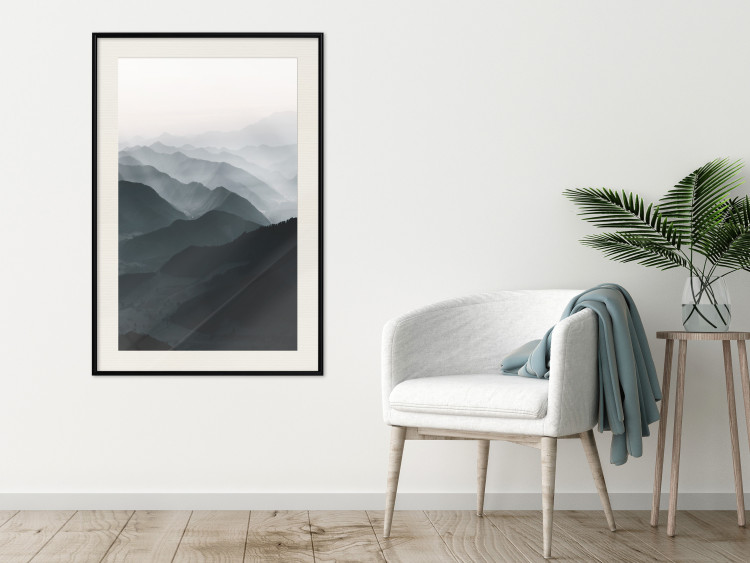 Wall Poster Parallel Ridges - dark mountain landscape against a bright light background 130380 additionalImage 24