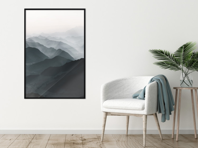 Wall Poster Parallel Ridges - dark mountain landscape against a bright light background 130380 additionalImage 10