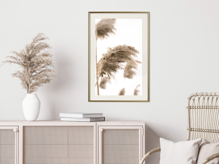 Poster Dry Wind - plant landscape in the wind on a contrasting white background 131780 additionalImage 22
