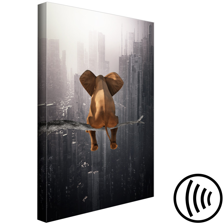 Canvas Print Elephant in the Big City (1-piece) Vertical - fantasy animal 132080 additionalImage 6