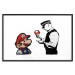 Poster Banksy: Mushroom Picker - colorful character and black policeman on a white background 132480 additionalThumb 15