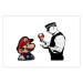 Poster Banksy: Mushroom Picker - colorful character and black policeman on a white background 132480 additionalThumb 19