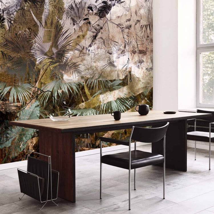 Wall Mural Abstract tropics - exotic graphic jungle landscape with leaves 134480 additionalImage 7