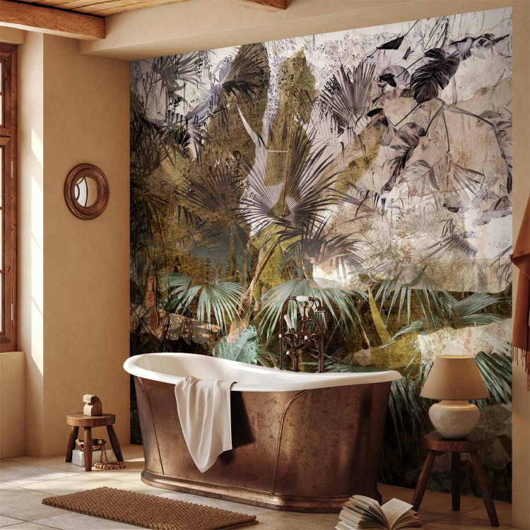 Wall Mural Abstract tropics - exotic graphic jungle landscape with leaves 134480 additionalImage 8