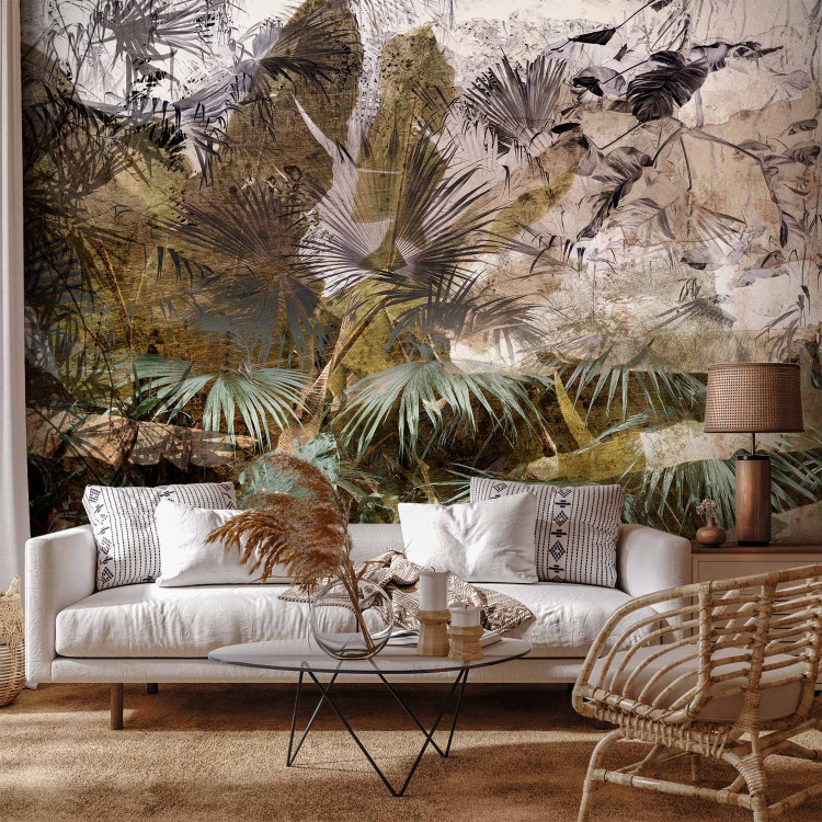 Wall Mural Abstract tropics - exotic graphic jungle landscape with leaves 134480